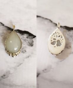 Dije Gota 4cm con árbol calado  plata 925