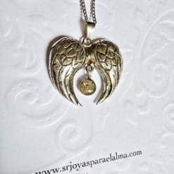 Dije Alas ángel + mini dije a elección plata 925 3.5cm