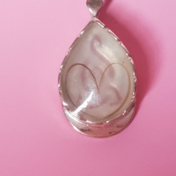 Dije gota 4cm con borde sin bolitas  plata 925