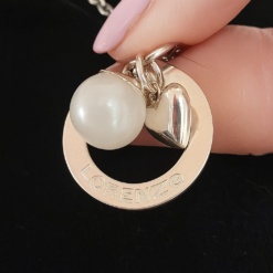 Dije Ruso Meli (sin cadena) + 1 grabado + 1 mini perla + mini corazón liso plata 925