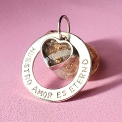 Dije Ruso +1 grabado+ 1 mini dije corazón  plata 925