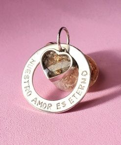 Dije Ruso +1 grabado+ 1 mini dije corazón  plata 925