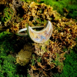 Anillo Selene plata 925 luna hacia arriba,abajo o derecha