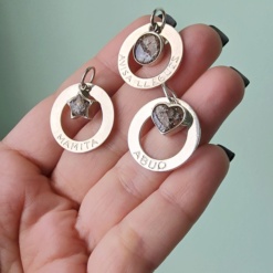 1 Dije Ruso +mini dije a elección + grabado ambos lados plata 925