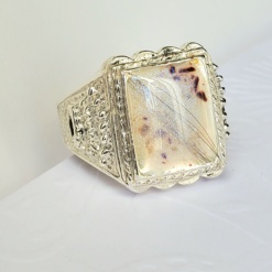 Anillo Sello corona plata 925