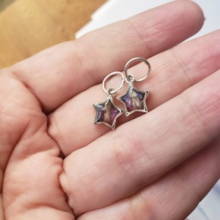 2 Mini dijes estrella 10mm plata 925