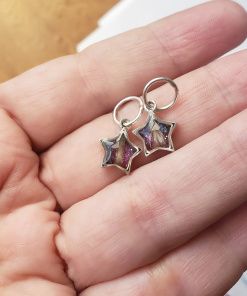 2 Mini dijes estrella 10mm  plata 925