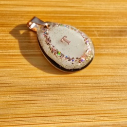 Gota facetada engarce de acero rosa